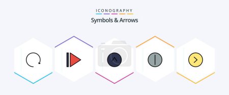 Illustration for Symbols and Arrows 25 FilledLine icon pack including . switch. right - Royalty Free Image