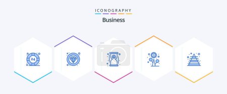 Illustration for Business 25 Blue icon pack including finance. money. deadline. growth. profit - Royalty Free Image