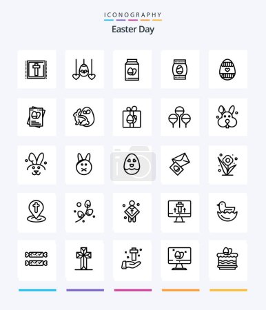 Téléchargez les illustrations : Creative Easter 25 OutLine icon pack  Such As egg. holidays. egg. holiday. easter egg - en licence libre de droit
