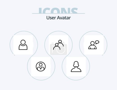 Téléchargez les illustrations : User Line Icon Pack 5 Icon Design. . man. chatting. support. user - en licence libre de droit