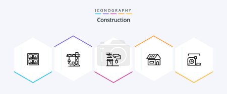 Illustration for Construction 25 Line icon pack including meter. measure. painting. home. build - Royalty Free Image