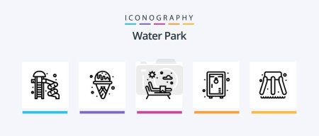 Téléchargez les illustrations : Water Park Line 5 Icon Pack Including . park. garden. hammock. romance. Creative Icons Design - en licence libre de droit