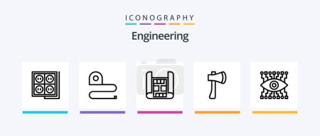 Téléchargez les illustrations : Engineering Line 5 Icon Pack Including construction. axe tool. industry. axe. ax. Creative Icons Design - en licence libre de droit