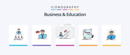 Ilustración de Business And Education Line Filled 5 Icon Pack Including webinar. forum. couple. award. document. Creative Icons Design - Imagen libre de derechos