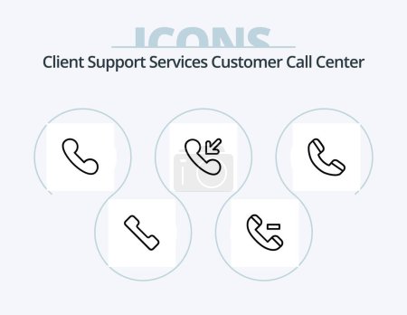 Téléchargez les illustrations : Call Line Icon Pack 5 Icon Design. . telephone. call. phone. callback - en licence libre de droit