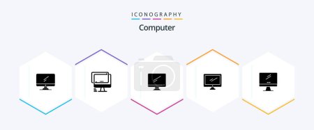 Illustration for Computer 25 Glyph icon pack including . - Royalty Free Image