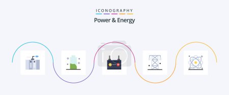 Illustration for Power And Energy Flat 5 Icon Pack Including line. electricity. energy. energy. car - Royalty Free Image