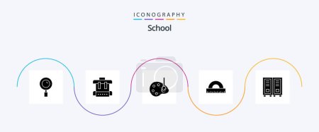 Ilustración de Paquete de iconos de School Glyph 5 que incluye lectura. educación. Dibuja. geometría. dibujo - Imagen libre de derechos