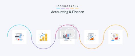 Illustration for Accounting And Finance Flat 5 Icon Pack Including revenue. increase. coins. income. planning - Royalty Free Image