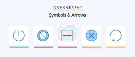 Illustration for Symbols and Arrows Blue 5 Icon Pack Including . rotate. hide. clockwise. hide. Creative Icons Design - Royalty Free Image