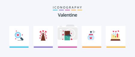 Téléchargez les illustrations : Valentine Flat 5 Icon Pack Including love. valentines. love. valentine. valentines day. Creative Icons Design - en licence libre de droit