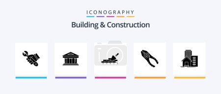 Ilustración de Building And Construction Glyph 5 Icon Pack Including repair. pliers. finance. pincers. building. Creative Icons Design - Imagen libre de derechos