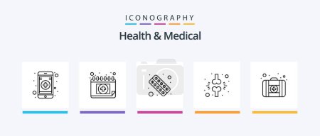 Illustration for Health And Medical Line 5 Icon Pack Including science. flask. bed. medicine. first aid. Creative Icons Design - Royalty Free Image