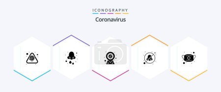 Illustration for Coronavirus 25 Glyph icon pack including lu. otolaryngologist. health. nose. area - Royalty Free Image