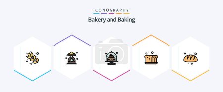 Illustration for Baking 25 FilledLine icon pack including food. baking. bakery. cakes - Royalty Free Image