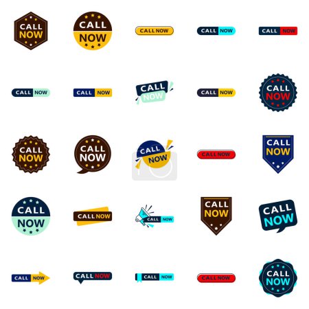 Téléchargez les illustrations : 25 Versatile Typographic Banners for promoting calling across platforms - en licence libre de droit