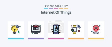 Illustration for Internet Of Things Line Filled 5 Icon Pack Including internet. watch. wave wifi. smart. clock. Creative Icons Design - Royalty Free Image
