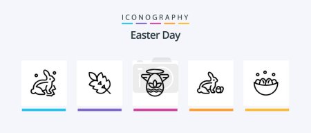 Illustration for Easter Line 5 Icon Pack Including spring. eastre. nest. egg. plant. Creative Icons Design - Royalty Free Image