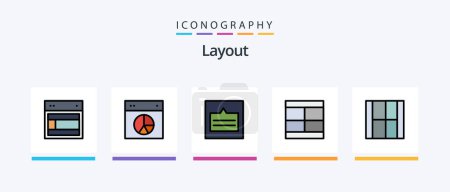 Téléchargez les illustrations : Layout Line Filled 5 Icon Pack Including . light. design. layout. design. Creative Icons Design - en licence libre de droit