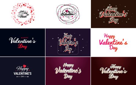 Photo for Happy Valentine's Day banner template with a romantic theme and a red color scheme - Royalty Free Image