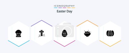 Illustration for Easter 25 Glyph icon pack including egg. egg. bird. easter. bowl - Royalty Free Image