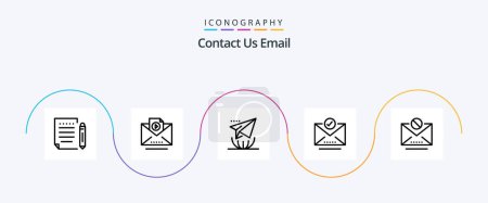 Téléchargez les illustrations : Email Line 5 Icon Pack Including mail. email. internet. select. email - en licence libre de droit
