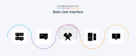 Ilustración de Basic Glyph 5 Icon Pack Including . message. popular. bubble. dominoes - Imagen libre de derechos