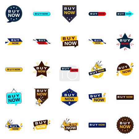 Ilustración de Buy Now 25 Unique Typographic Designs to stand out and drive purchases - Imagen libre de derechos
