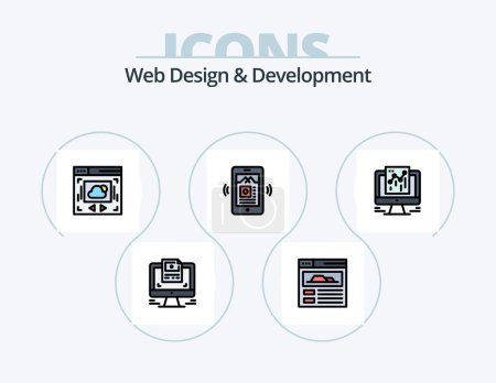 Illustration for Web Design And Development Line Filled Icon Pack 5 Icon Design. data . cloud sharing . web. finger - Royalty Free Image