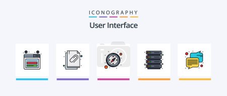 Illustration for User Interface Line Filled 5 Icon Pack Including watch. hand watch. hosting. file. attachment. Creative Icons Design - Royalty Free Image