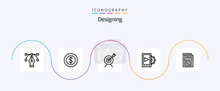 Téléchargez les illustrations : Designing Line 5 Icon Pack Including . goal. design. file - en licence libre de droit