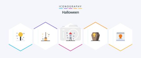 Illustration for Halloween 25 Flat icon pack including halloween. calendar. halloween. spooky. horror - Royalty Free Image