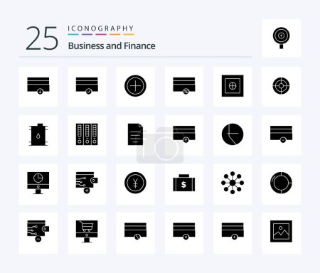 Illustration for Finance 25 Solid Glyph icon pack including oil. business. money. barrel. shoot - Royalty Free Image