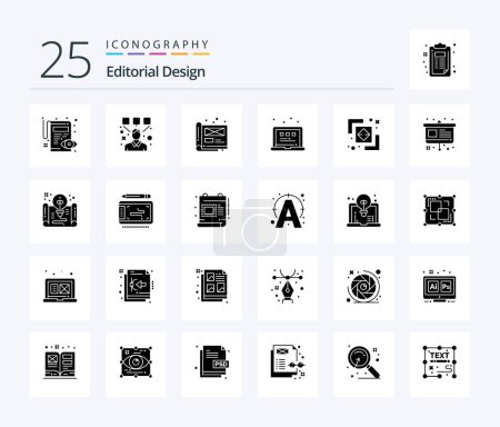 Ilustración de Diseño editorial 25 Paquete de iconos de glifos sólidos que incluye la diferencia. Vista. art. disposición. archivo - Imagen libre de derechos
