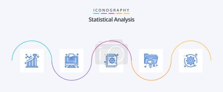 Téléchargez les illustrations : Statistical Analysis Blue 5 Icon Pack Including document. analysis. graph. graph. chart - en licence libre de droit