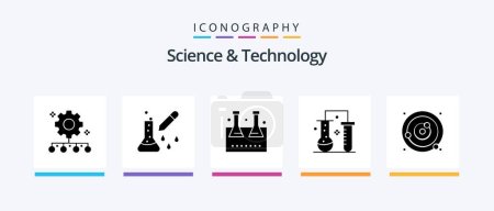 Illustration for Science And Technology Glyph 5 Icon Pack Including science lab. chemical science. pipette dropper. test tube. lab flask. Creative Icons Design - Royalty Free Image