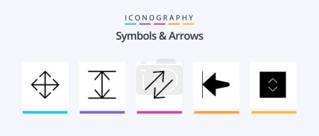 Ilustración de Symbols and Arrows Glyph 5 Icon Pack Including . arrow. enlarge. Creative Icons Design - Imagen libre de derechos