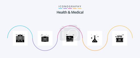 Illustration for Health And Medical Glyph 5 Icon Pack Including sign. hospital. supervision. board. science - Royalty Free Image