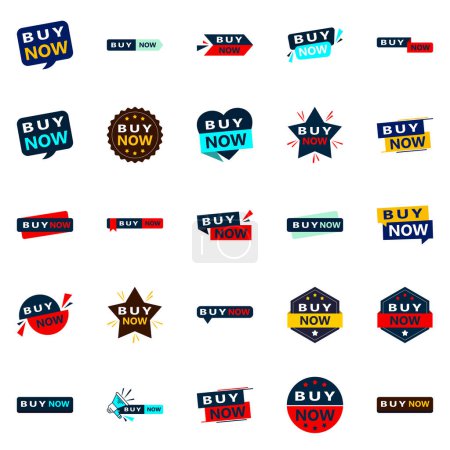 Ilustración de Buy Now 25 Eye catching Typographic Banners for boosting sales - Imagen libre de derechos