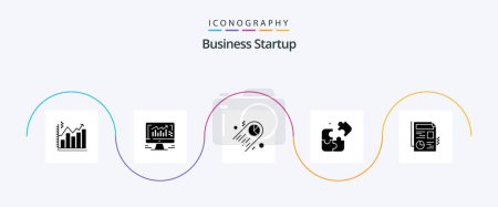 Illustration for Business Startup Glyph 5 Icon Pack Including pieces . space. graph . statistics . chart - Royalty Free Image