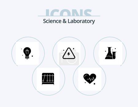 Ilustración de Science Glyph Icon Pack 5 Icon Design. science. tube. science. flask. highly - Imagen libre de derechos