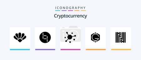 Illustration for Cryptocurrency Glyph 5 Icon Pack Including coin . crypto . crypto currency. coin. Creative Icons Design - Royalty Free Image