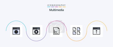 Ilustración de Paquete de iconos plano lleno de línea multimedia 5 incluyendo. Sube. Gráfico. mac. aplicación - Imagen libre de derechos