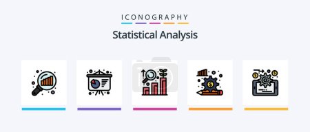 Ilustración de Línea de análisis estadístico llenada Paquete de 5 iconos incluyendo gráfico. negocios. análisis de palabras clave. análisis. Gráfico. Diseño de iconos creativos - Imagen libre de derechos