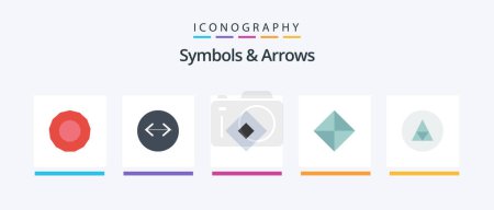Illustration for Symbols and Arrows Flat 5 Icon Pack Including symbols. sign. symbols. rune. symbols. Creative Icons Design - Royalty Free Image