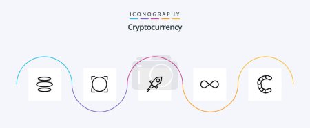 Illustration for Cryptocurrency Line 5 Icon Pack Including blockchain . crypto . line. coin - Royalty Free Image