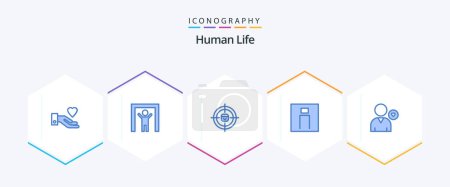 Illustration for Human 25 Blue icon pack including heart. user. recruitment. person. man - Royalty Free Image