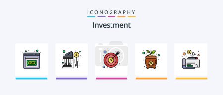 Illustration for Investment Line Filled 5 Icon Pack Including money. insurance. house. money. home mortgage. Creative Icons Design - Royalty Free Image