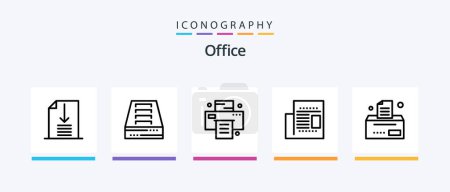Illustration for Office Line 5 Icon Pack Including . online. target. business. Creative Icons Design - Royalty Free Image