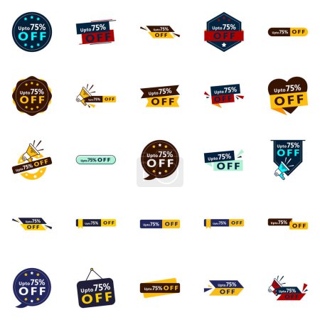 Ilustración de Up to 70% Off 25 Versatile Vector Banners for All Your Sale Branding Needs - Imagen libre de derechos